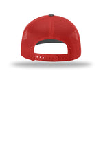 Richardson 112 Charcoal Red - back Flat