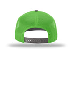 Richardson 112 Charcoal Neon Green - back Flat