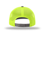 Richardson 112 Charcoal Neon Yellow - back Flat