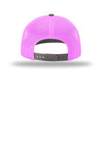 Richardson 112 Charcoal Neon Pink - back Flat