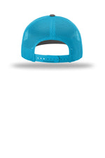 Richardson 112 Charcoal Neon Blue - back Flat