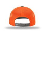Richardson 112 Charcoal Neon Orange - back Flat