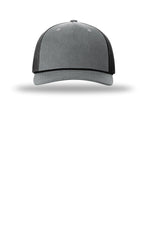 Richardson 112FPR Heather Grey Black Black - front Flat