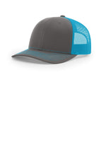 Richardson 112 Charcoal Neon Blue - front Model