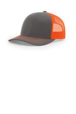 Richardson 112 Charcoal Neon Orange - front Model