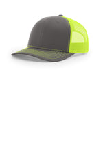 Richardson 112 Charcoal Neon Yellow - front Model
