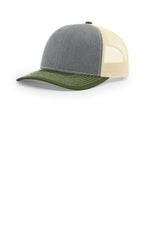 Richardson 112 Heather Grey Birch Army Olive - front Model